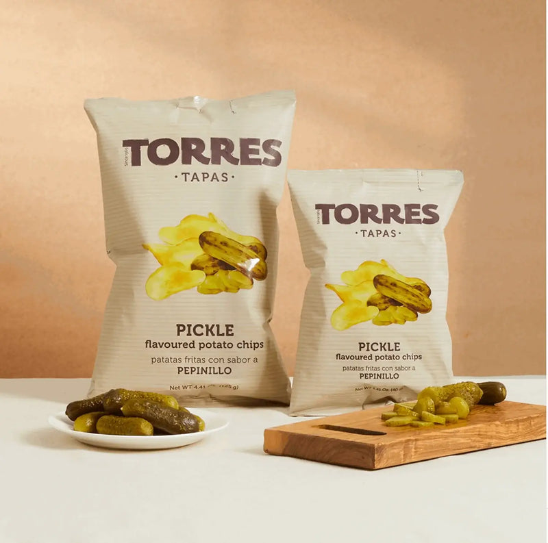 PICKLE Flavor, Torres Gourmet Potato Chips  50g | SMALL BAG : SMALL 50g - Number One Caviar